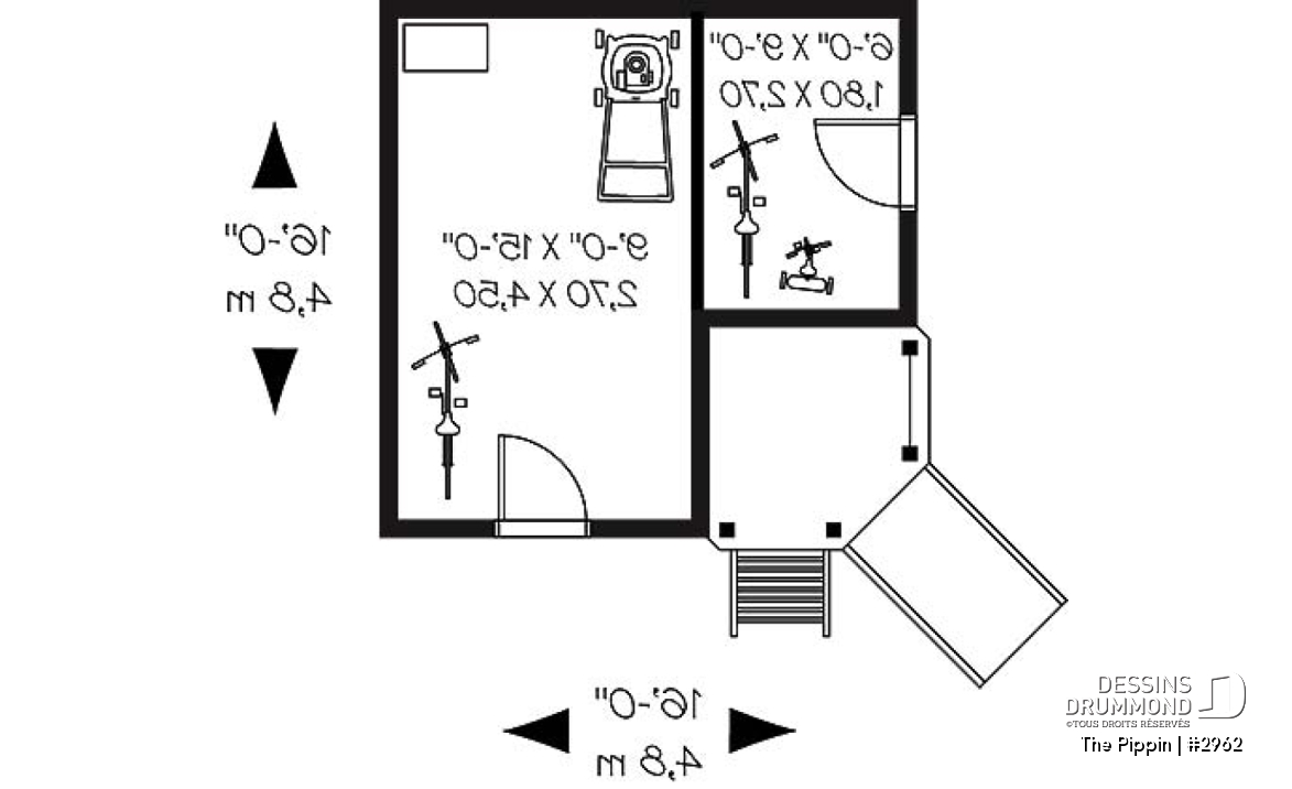 Rez-de-chaussée - Plan de cabane pour enfant avec rangement et espace jeux - The Pippin