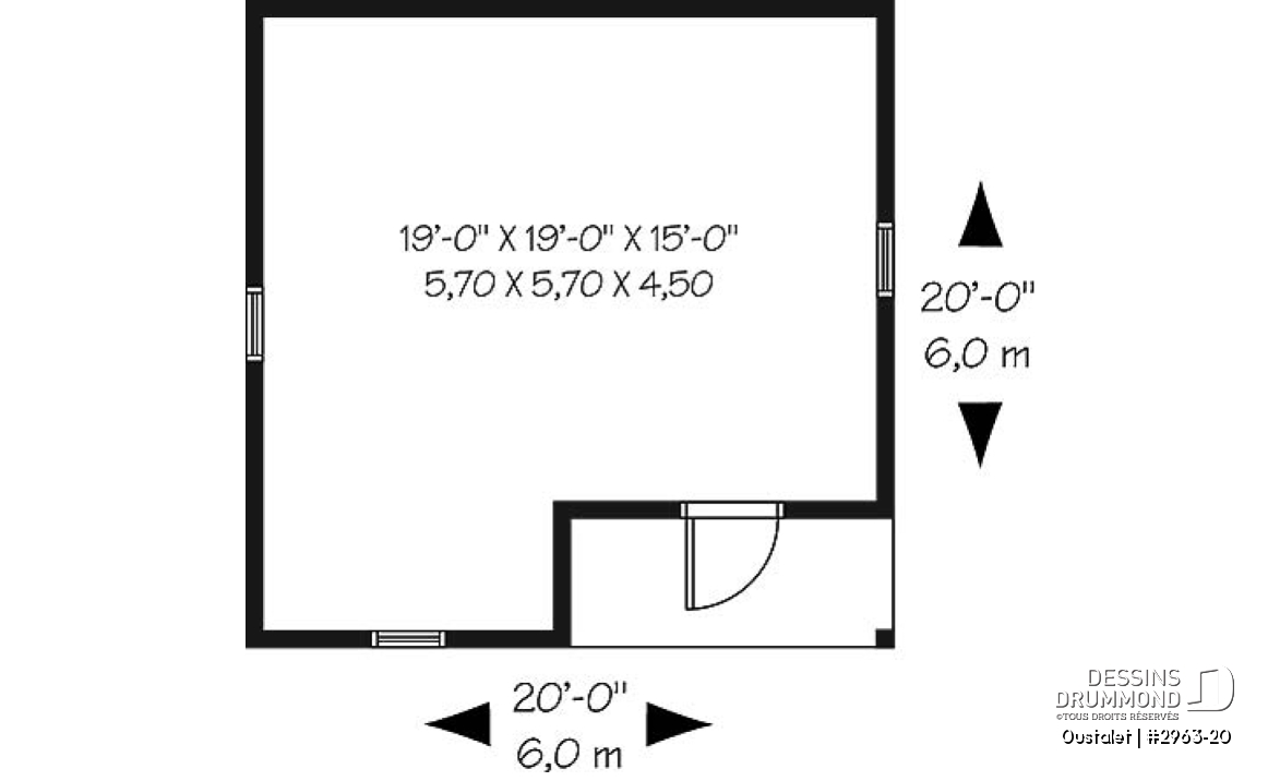Rez-de-chaussée - Plan de remise 20pi x 20pi  - Oustalet