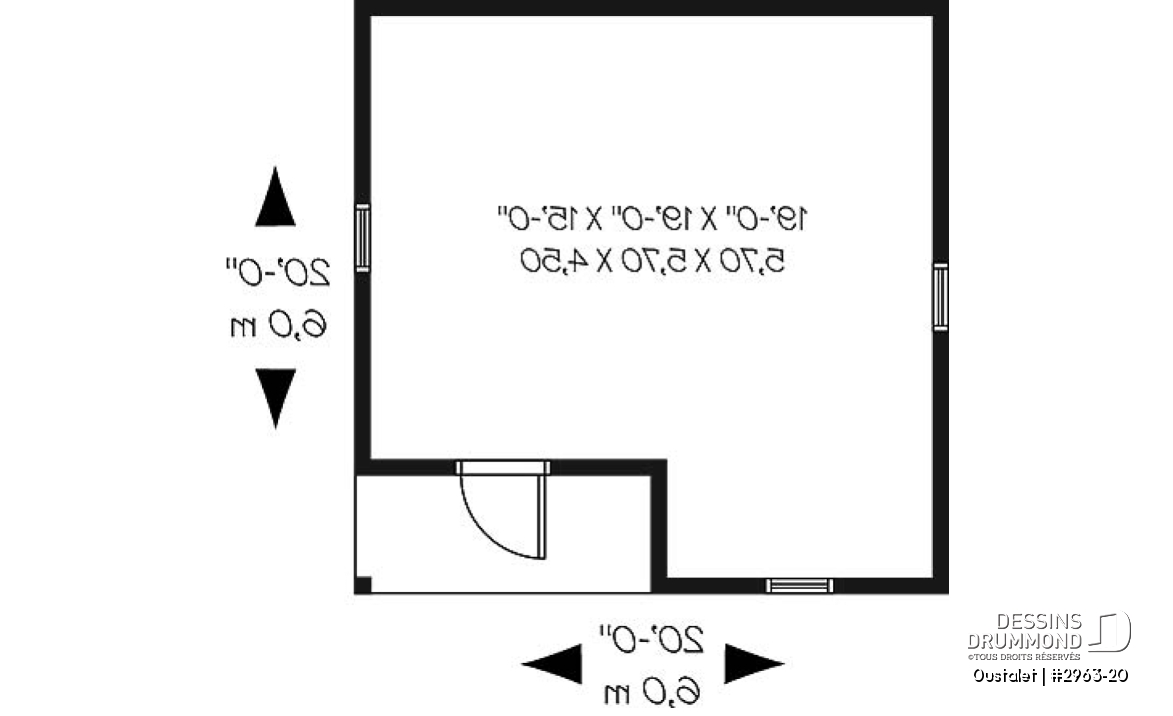 Rez-de-chaussée - Plan de remise 20pi x 20pi  - Oustalet