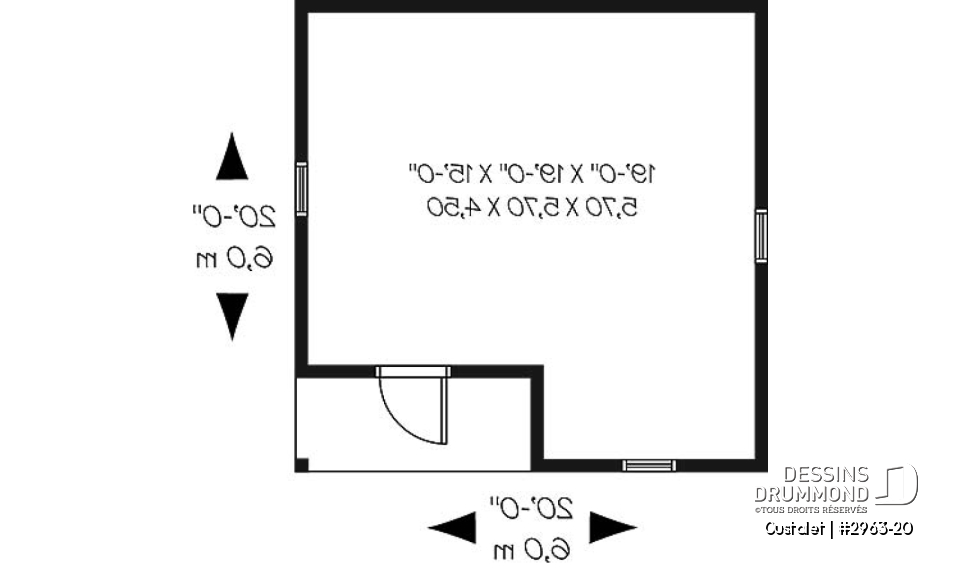 Rez-de-chaussée - Plan de remise 20pi x 20pi  - Oustalet