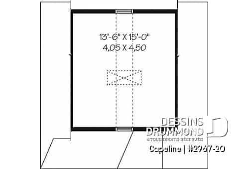 Étage - Plan de grande remise de style champêtre avec rangement possible au grenier - Capeline