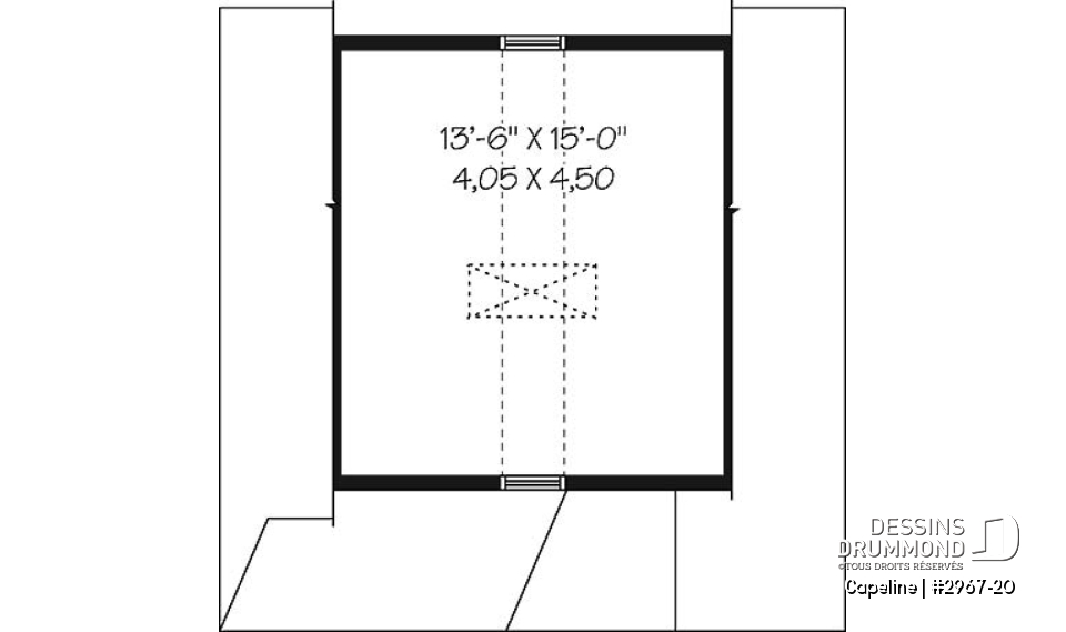 Étage - Plan de grande remise de style champêtre avec rangement possible au grenier - Capeline