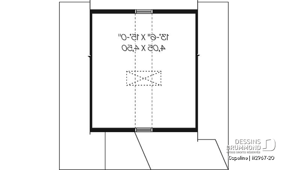 Étage - Plan de grande remise de style champêtre avec rangement possible au grenier - Capeline