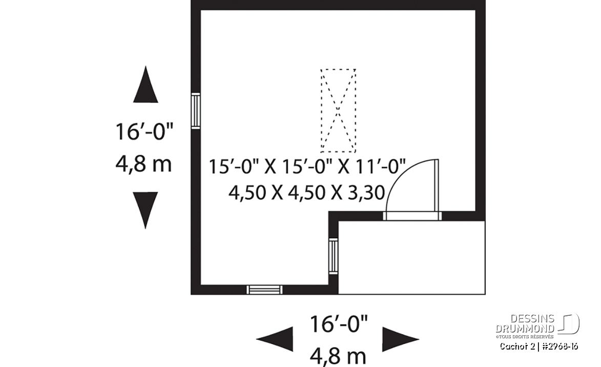 Rez-de-chaussée - Plan de canabon abordable avec rangement à l'étage, style champêtre - Cachot 2