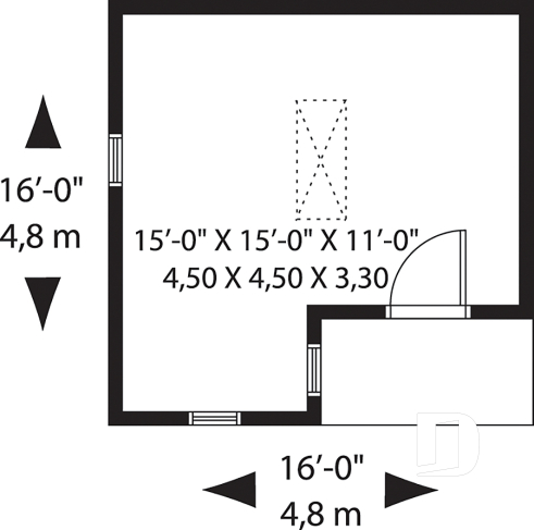 Rez-de-chaussée - Plan de canabon abordable avec rangement à l'étage, style champêtre - Cachot 2