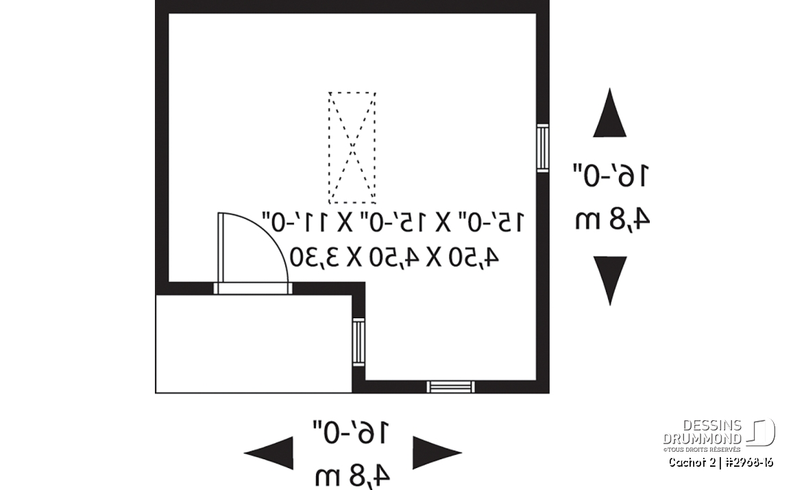 Rez-de-chaussée - Plan de canabon abordable avec rangement à l'étage, style champêtre - Cachot 2