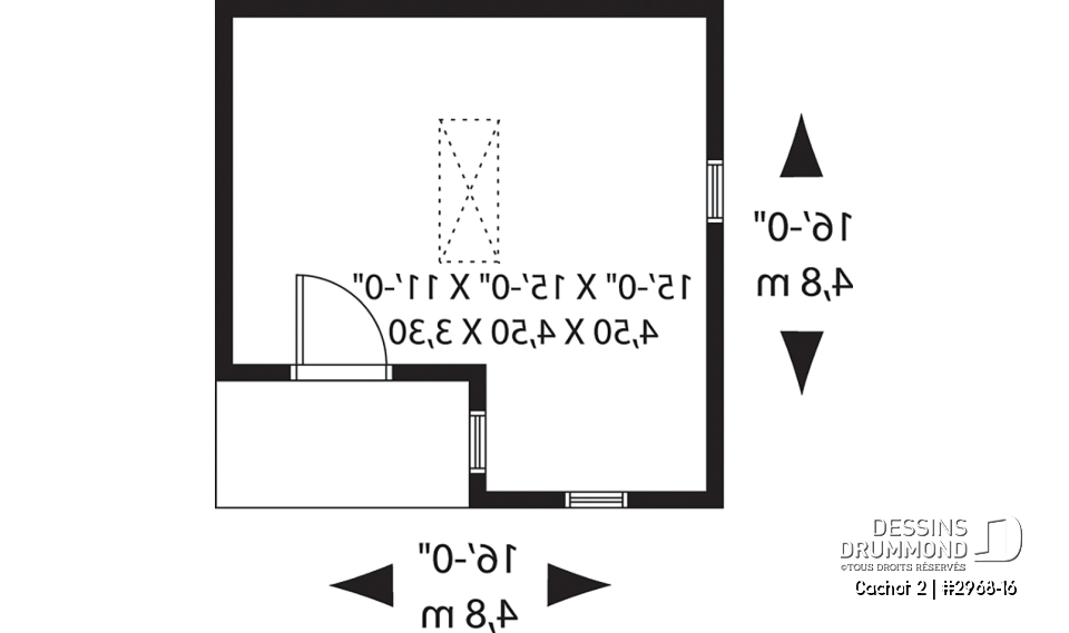 Rez-de-chaussée - Plan de canabon abordable avec rangement à l'étage, style champêtre - Cachot 2