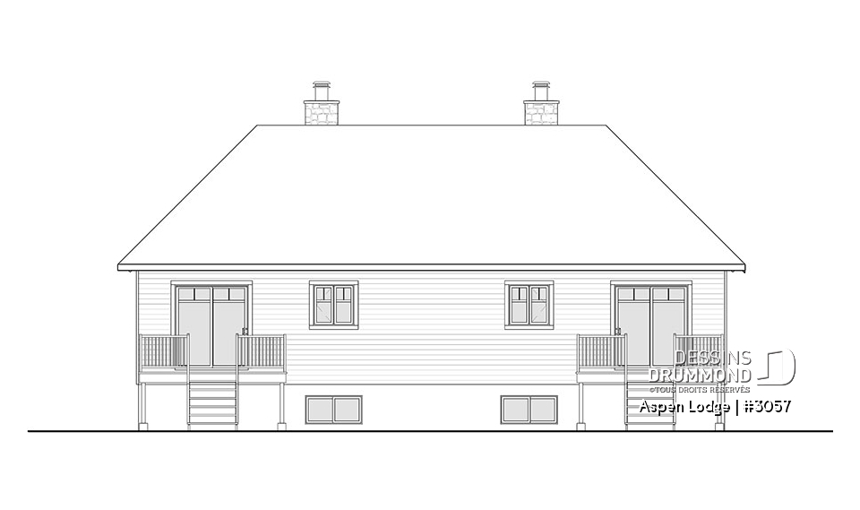 Élévation arrière - Aspen Lodge