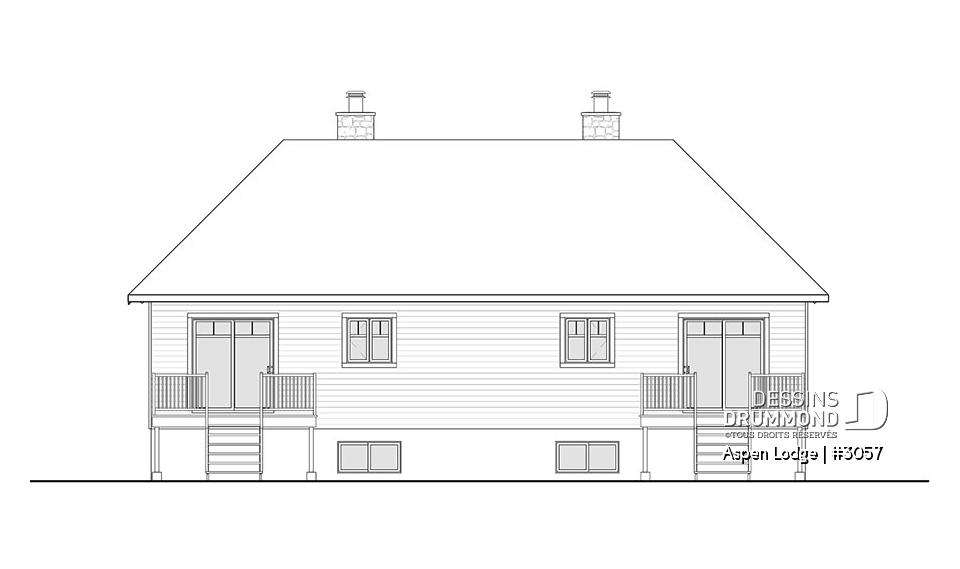 Élévation arrière - Aspen Lodge