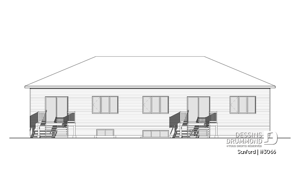 Élévation arrière - Sanford