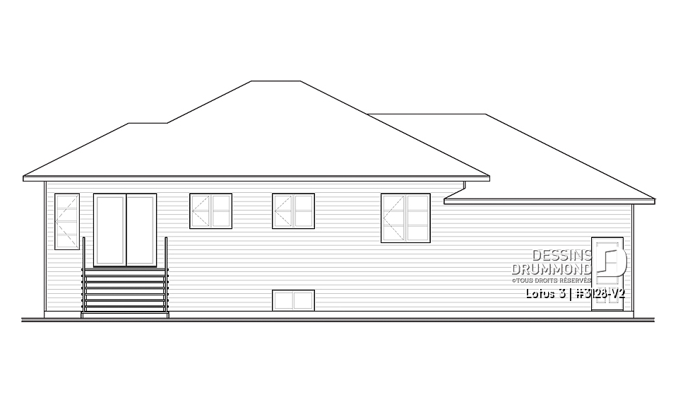 Élévation arrière - Lotus 3