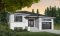 Version couleur no. 2 - Vue avant - Plan de maison moderne à entrée split avec garage 3 chambres, aire ouverte, foyer, îlot, garde-manger - La Seine 3