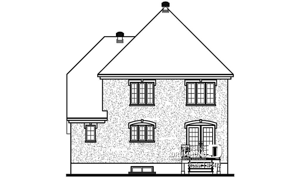 Élévation arrière - Rosier