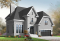 Vue avant - MODÈLE DE BASE - Plan de maison 4 chambres, grande buanderie avec chute à linge, grand îlot de cuisine, garage double - La Française 4