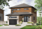 Vue avant - MODÈLE DE BASE - Plan de maison contemporaine, garage, 3 chambres, grande cuisine, superbe chambre parents, terrasse abritée - Patriote